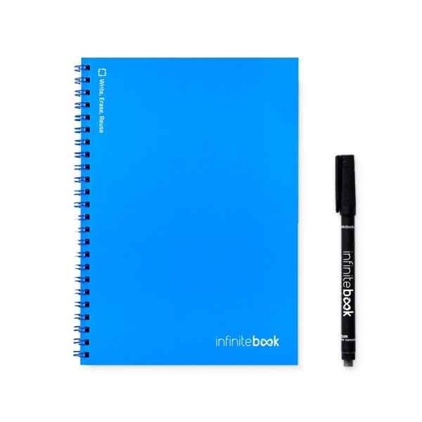 INFINITEBOOK PLAIN A5. Nekonečná kniha s flexibilním obalem a 15 obyčejnými tabulovými stránkami - Královská Modrá