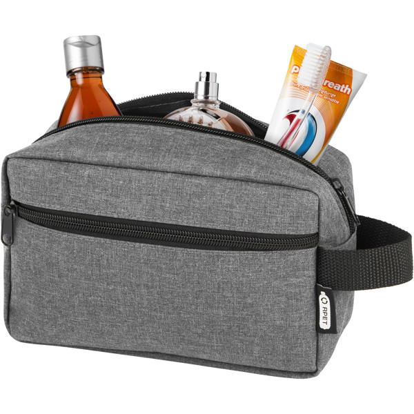 Beauty case in RPET certificato GRS Ross - 1,5L - Grigio melange