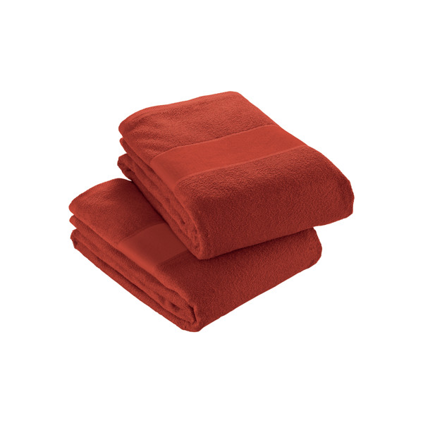 Frottee Aus 100 % Baumwolle (350 G/M2) Mit Bedruckbarem Opaca-Band (40X60cm) - Rot