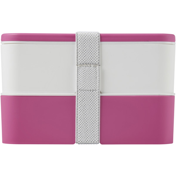 MIYO double layer lunch box - Pink / White / White