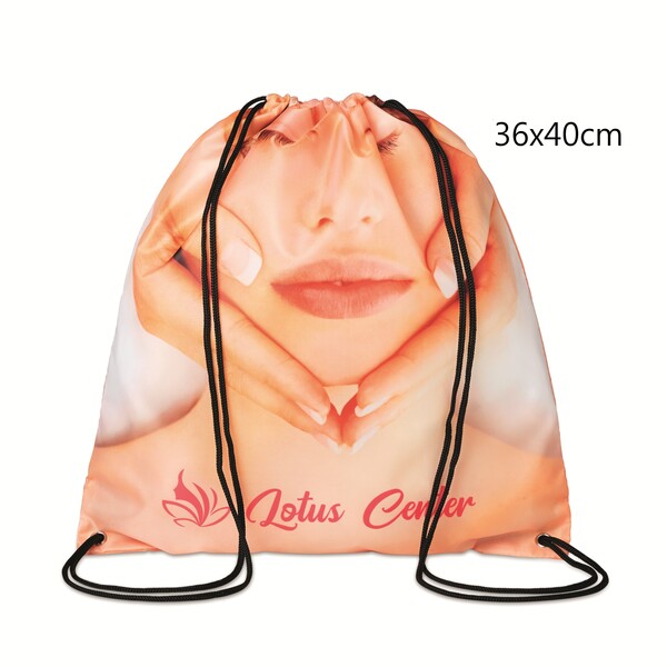 Full colour recycled PET drawstring bag - 36x40cm