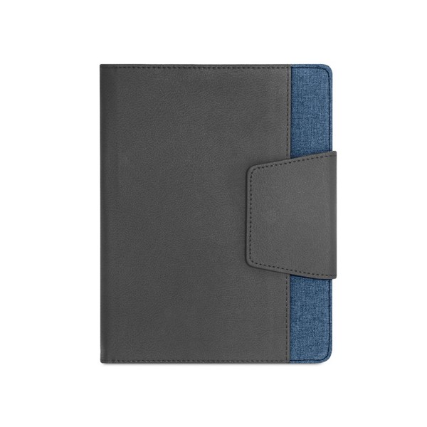 RUSSEL. PU and polyester fabric cover with A5 notebook - Blue