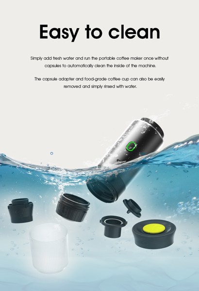 Portable electric coffee maker - WHITE
