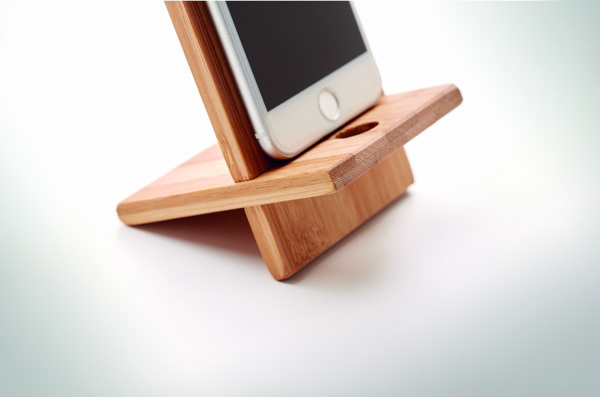 Držalo za telefon iz bambusa Whippy, 140x80 mm