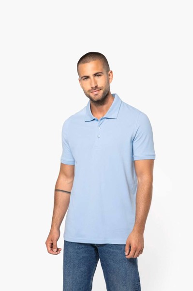 Men's Short-Sleeved Piqué Polo Shirt - Light Royal Blue / L