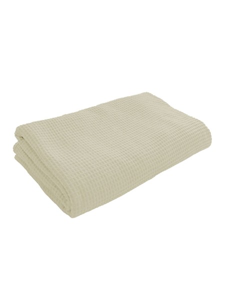Waffle Cotton Blanket 150x210 - Ivory