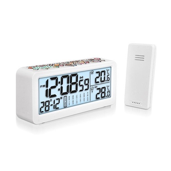 PENDULETTE REVEIL MULTIFONCTIONS AVEC CAPTEUR TEMPERATURE EXTERIEURE