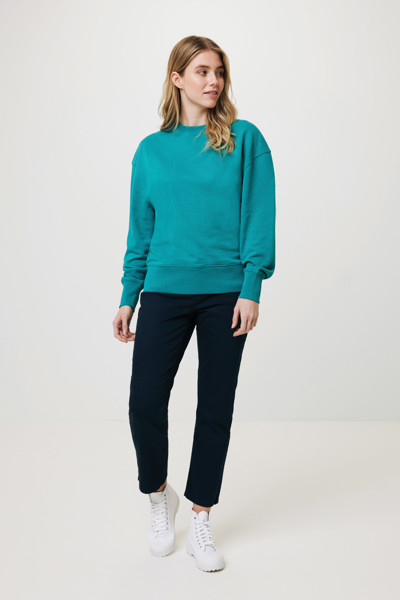 Sweater à col rond en coton recyclé Iqoniq Kruger - Verdigris / XS