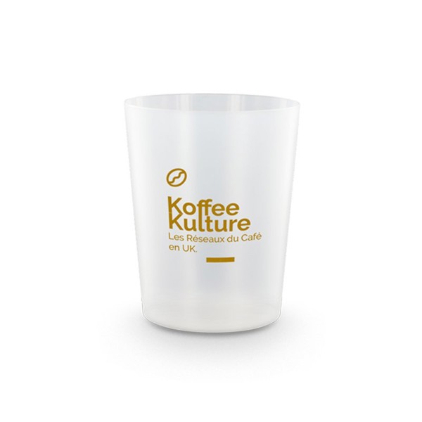GOBELET PLASTIQUE REUTILISABLE 12 cl RAS BORD - Blanc opaque