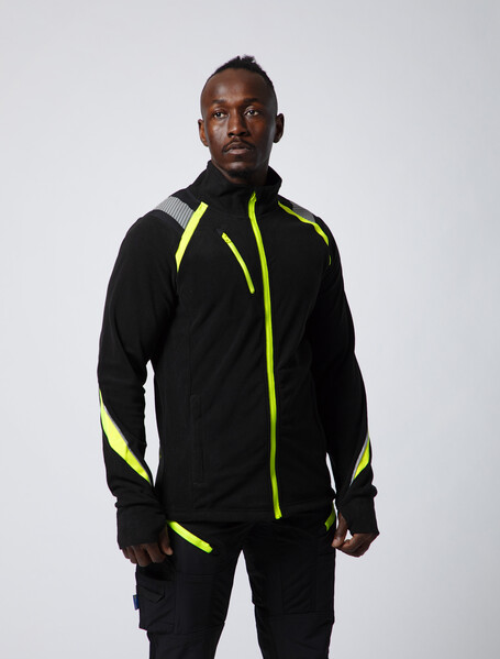 2328 Fleecejacket Navy/Yellow 4XL