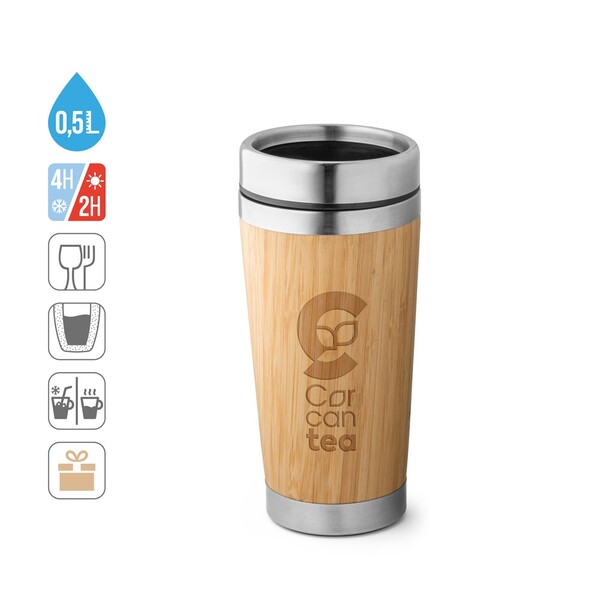 PIETRO. Putna čaša od bambusa od 500 ml