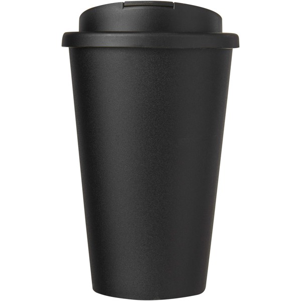 Tazza Americano® Eco da 350 ml in materiale riciclato e con coperchio ermetico - Nero / Nero