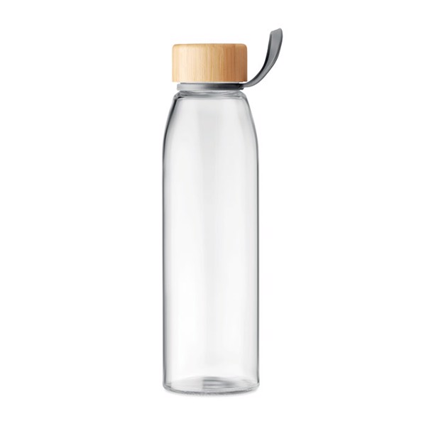 Fjord glass bottle, bamboo lid, 500 ml
