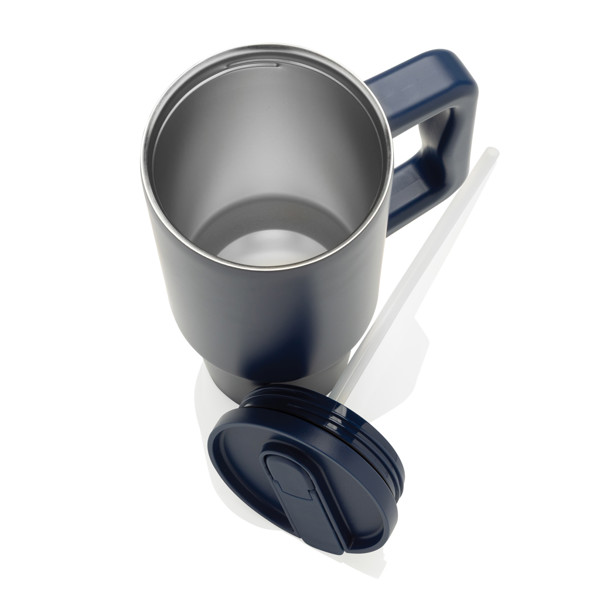 Mug 900ml étanche en acier inoxydable recyclé RCS Embrace - Bleu Marine