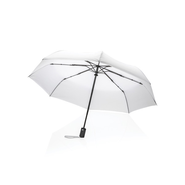 Impact Aware™ RPET dežnik, z avto. odpiranje/zapiranje, 106 cm -Bela