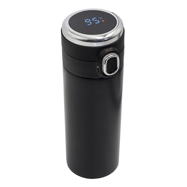 420 ml Bounce thermal mug with thermometer - Black