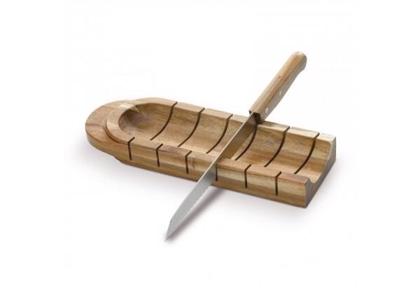 Baguette holder with knife