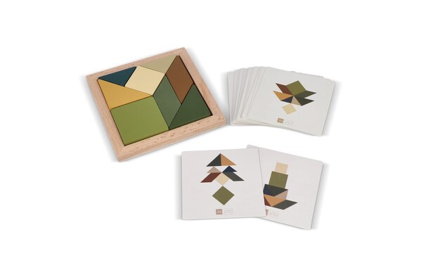 InSideOut Tangram en bois think IQ puzzle - Assortiment fluorescent
