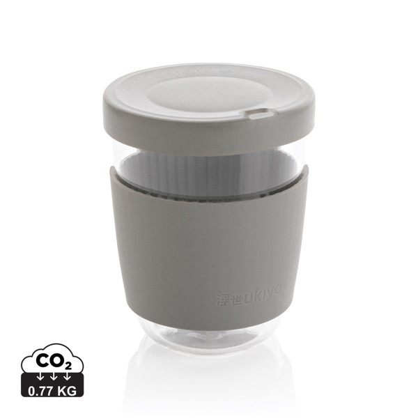 Ukiyo borosilicate glass with silicone lid and sleeve - Grey