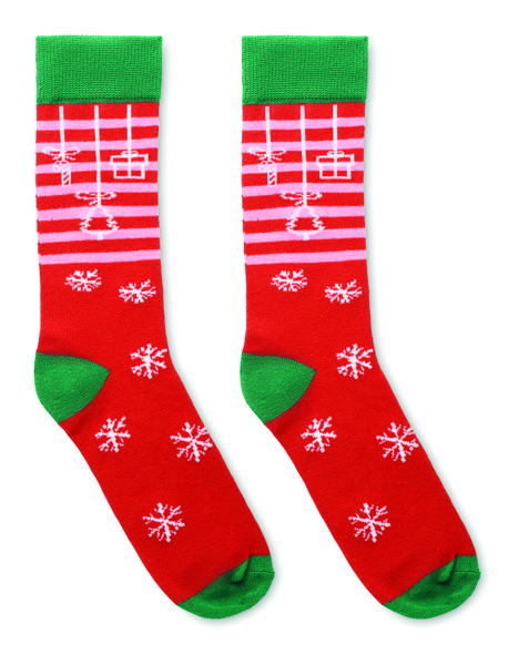 Weihnachtssocken Gr. L Joyful L - Rot