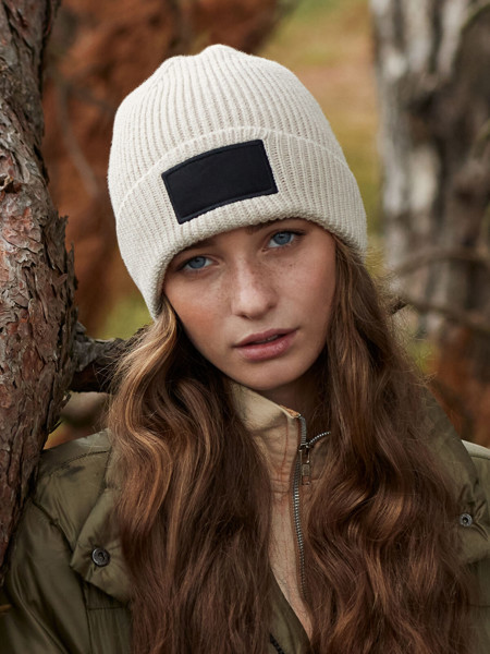 Fashion Patch Beanie - Walnut / Black