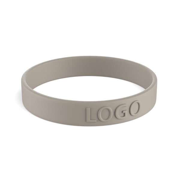 Customised silicone wristbands (12mm width) - Wram Grey 6 C / 20x1.2x0.2cm