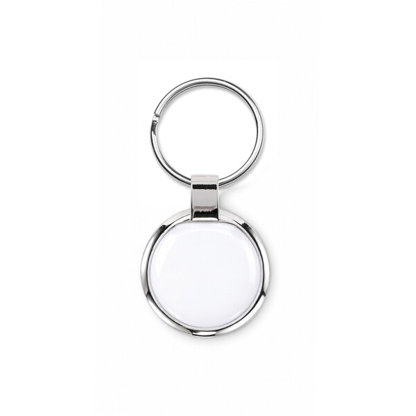 Porte-clés rond en alliage de zinc avec doming - Quadri