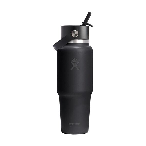 Hydro Flask Wide Mouth Travel Bottle with Flex Straw Cap 946 ml bouteille d'eau - noir
