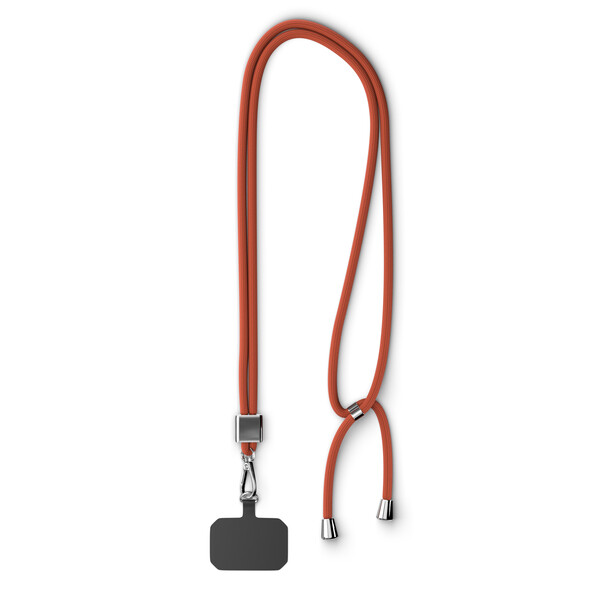 Crossbody, trendy 2-tone cord phone holder made of recycled polyester (rPET) - Orange / Silver accessories