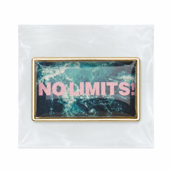 Rectangle metal lapel pin with doming - Imitation gold