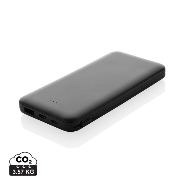 Lockhart powerbank 10.000 mAh, reciklirana plastika, kabli
