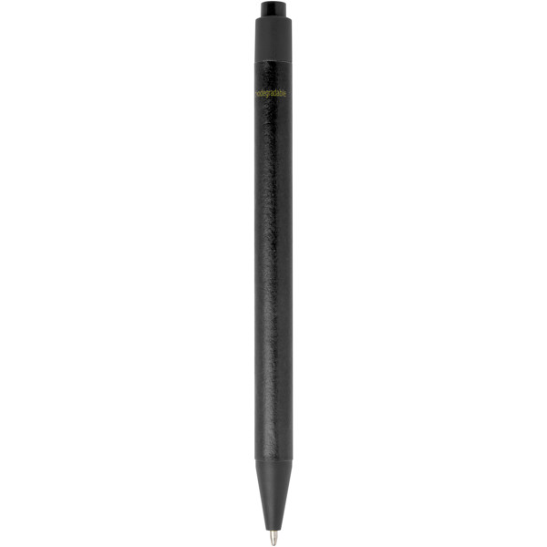 Chartik monochromatic recycled paper ballpoint pen with matte finish (black ink) - Black
