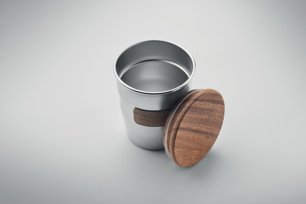 Kubek z pojedynczą ścianką 350 Walnut - Matt Silver