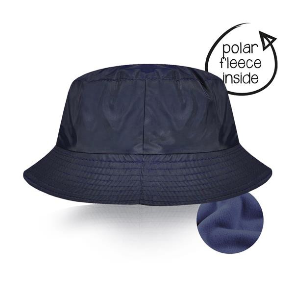 Panamá Impermeável Em Nylon Com Forro Polar Para Adulto, Reversível - Preto