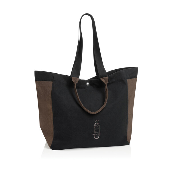 BEAU AWARE™ 400gsm recycled canvas all-round shopper - Black