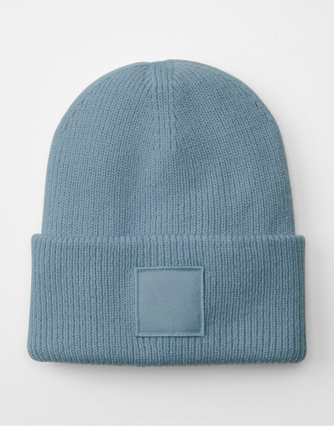 Deep Cuffed Tonal Patch Beanie - Natural Stone / ONE SIZE