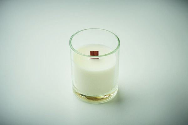 Vela de cera vegetal 80 gr Kivas Wood - Transparente