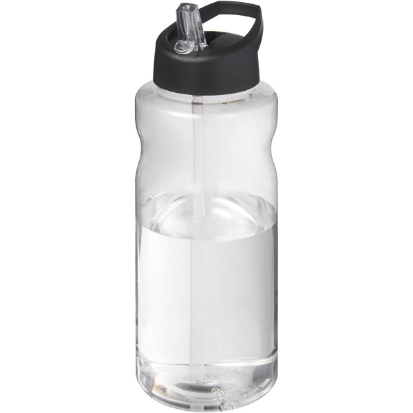 Športová fľaša H2O Active® Big Base s objemom 1 l a viečkom s výtokom - Jednofarebná čierna
