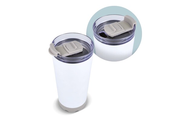 InSideOut Stainless Steel Double-Walled Norden Drink Cup with Straw  600ml - White