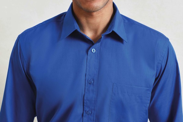 Men's Long Sleeve Poplin Shirt - White / 4XL