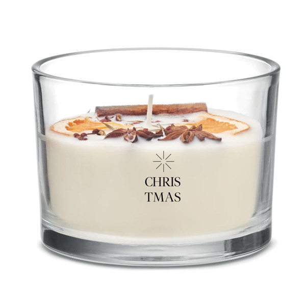 Glass candle citrus scent, 300 gr, 50h burn time