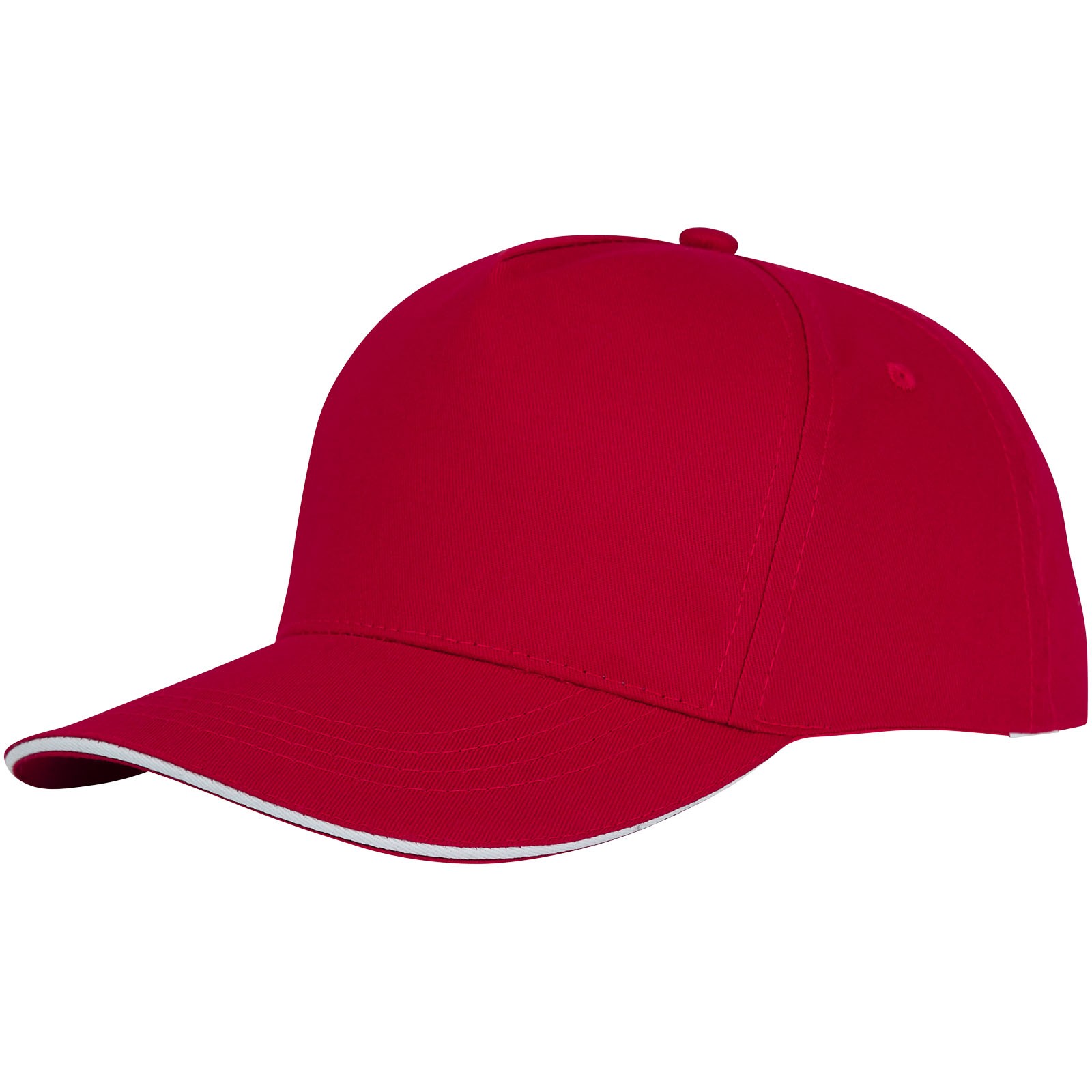 Gorra de 5 paneles con ribete "Ceto" - Rojo