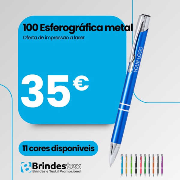 Esferográfica metal com gravação a laser