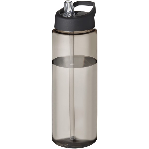 H2O Vibe 850 ml športová fľaša s uzáverom s výlevkou - Uhľová / Jednofarebná čierna