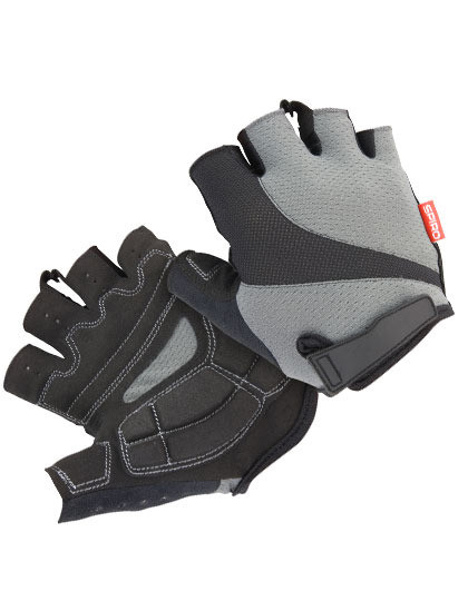 Unisex Bikewear Short Gloves - Grey / Black / L