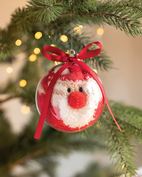 Santa socks in bauble ornament Snug M