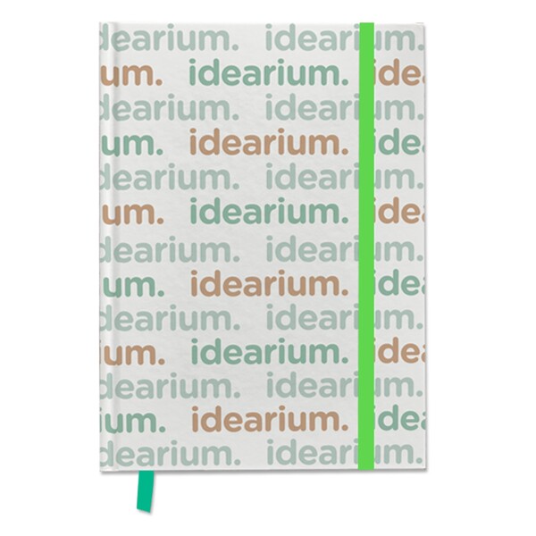 A5 paper hard cover notebook with your design printed sheets - Pale Green / Fluorescent Green