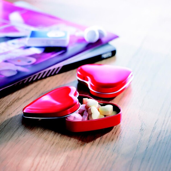 Porta caramelle in latta Lovemint - Rosso
