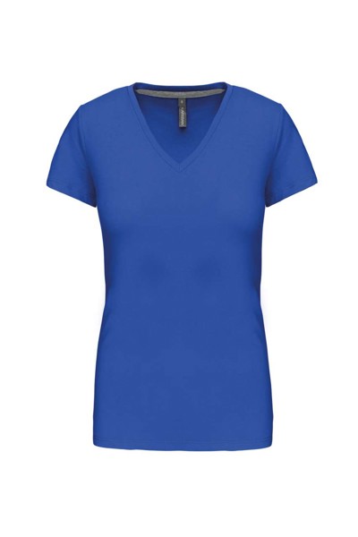 Ladies' Short-Sleeved V-Neck T-Shirt - Light Royal Blue / 3XL