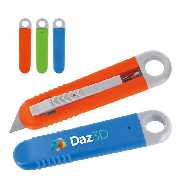 CUTTER PLASTIQUE A LAME AUTORETRACTABLE - Orange